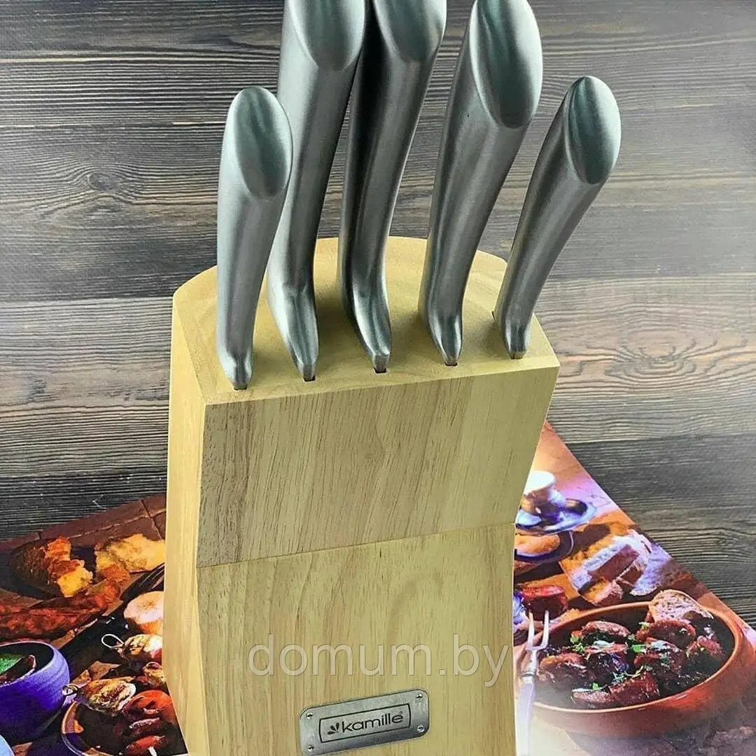 Набор кухонных ножей Kamille на подставке KM-5130 - фото 3 - id-p177844128