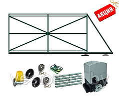 Откатные ворота монтаж под ключ 4м. комплект механики и автоматики до 800кг