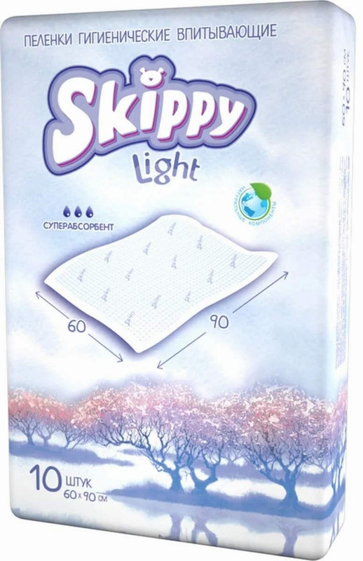 Впитывающие пеленки Skippy Light, 60x90 см, 10 шт. - фото 1 - id-p177845595