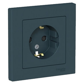 ATN000844 Atlasdesign розетка с заземлением со шторками, 16А, в сборе, изумруд, фото 2