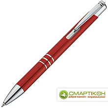 Шариковая ручка автоматическая Ascot Easy Gifts 0,7 мм метал красный/серебро.