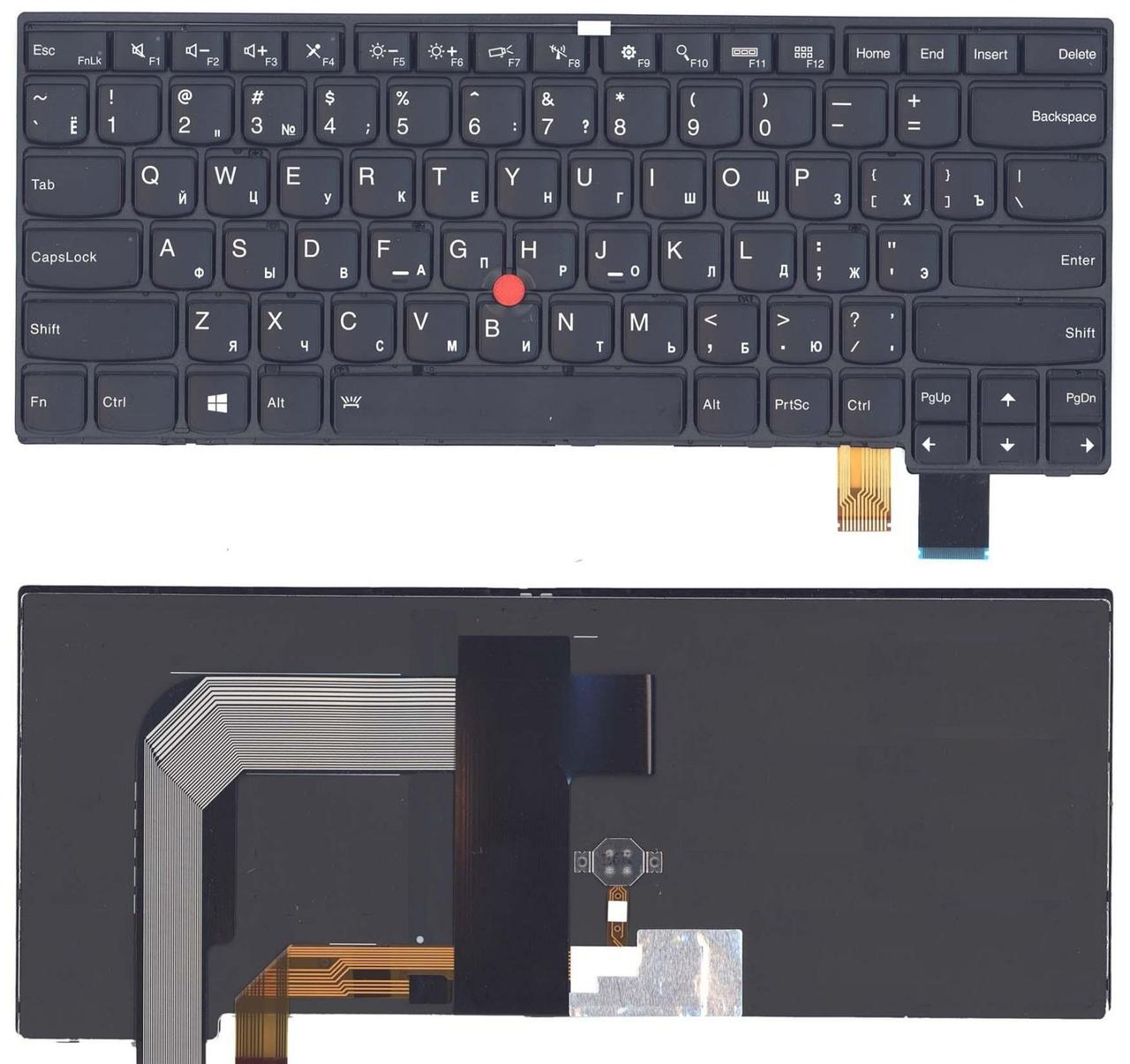 Клавиатура для ноутбука Lenovo Thinkpad T460P, черная, с подсветкой