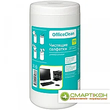 Салфетки чистящие влажные OfficeClean универсальные в тубе 100 шт