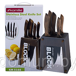 Набор кухонных ножей Kamille на подставке KM-5166