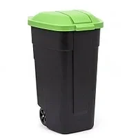 Контейнер для мусора на колесах REFUSE BIN 110 л, черный/зеленый(214125)
