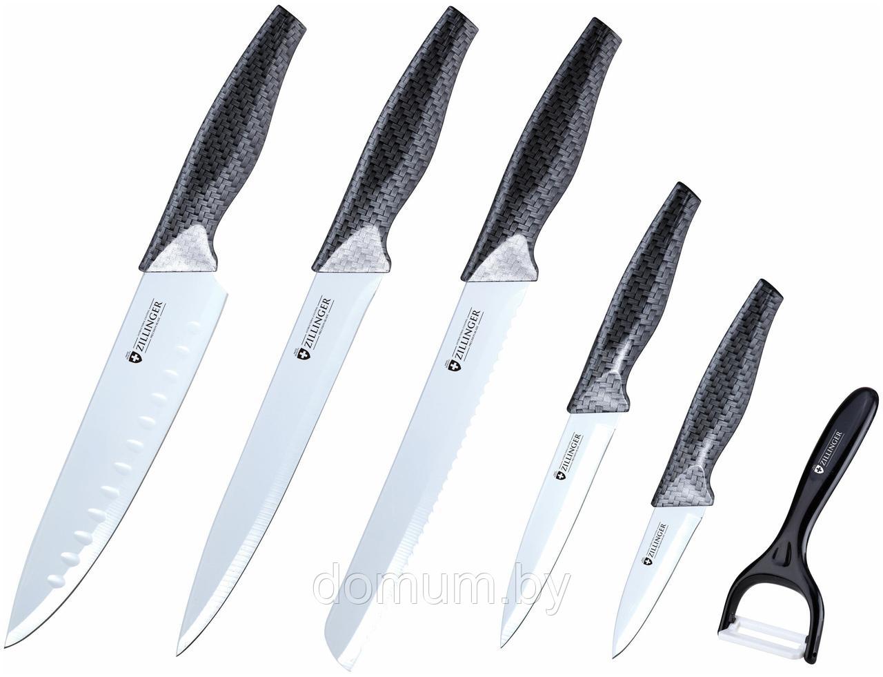 Набор ножей 6 предметов с антибактериальным покрытием ZILLINGER ZL-779 - фото 1 - id-p177858041