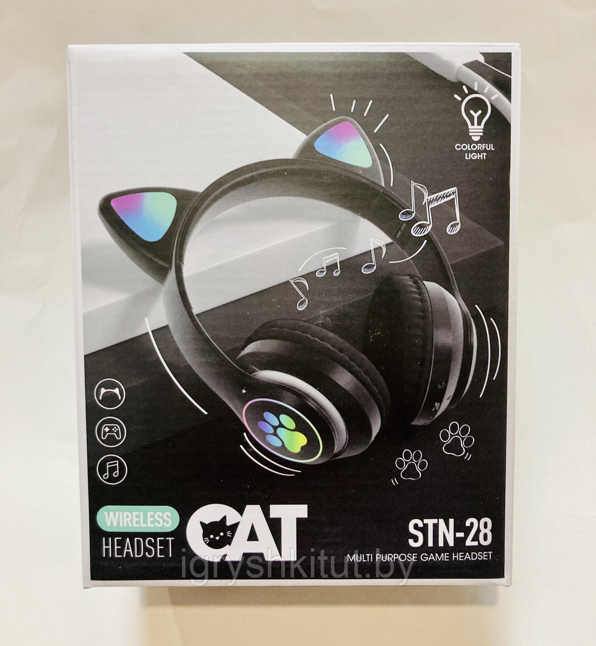 Наушники "Cat" беспроводные с ушками и подсветкой, 4 цвета, арт.STN-28 - фото 3 - id-p148541516