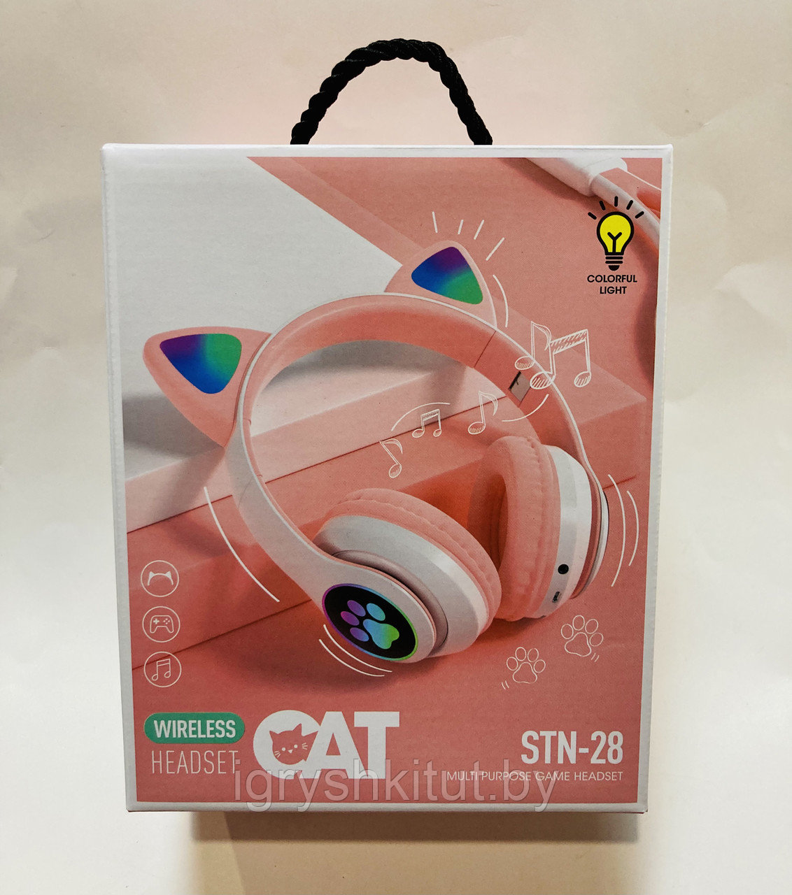 Наушники "Cat" беспроводные с ушками и подсветкой, 4 цвета, арт.STN-28 - фото 6 - id-p148541516