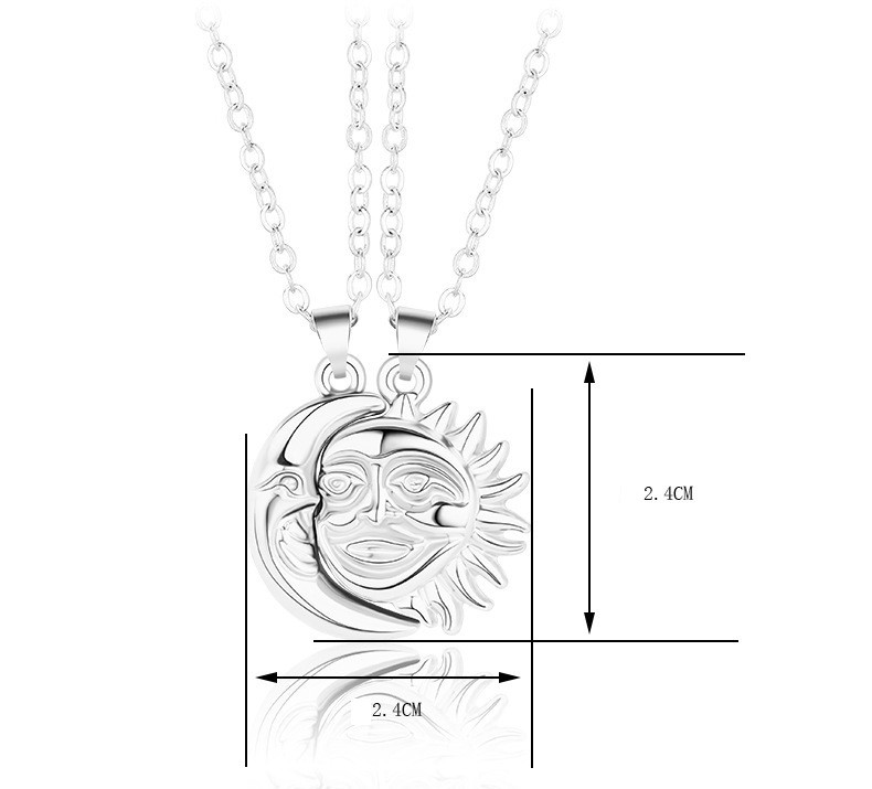 Парные кулоны-амулеты с магнитами "Солнце и Луна" Silver - фото 3 - id-p177862279