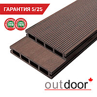 Террасная доска ДПК Outdoor 150*25*4000 мм. вельвет/шлифованная коричневая микc