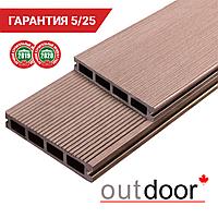 Террасная доска ДПК Outdoor 150*25*4000 мм. браш/вельвет темно-коричневая