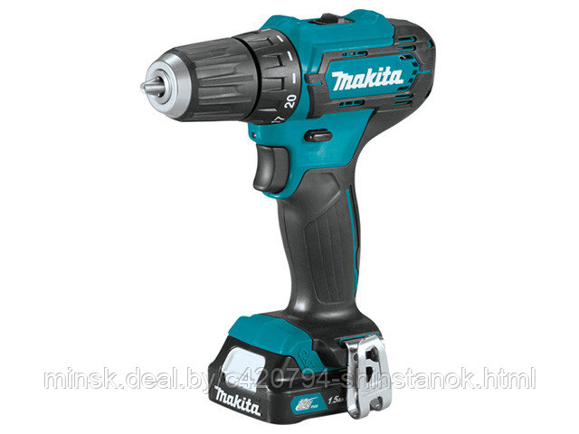 Аккум. дрель-шуруповерт MAKITA DF 333 DWYE в чем. (12.0 В, 2 акк., 1.5 А/ч Li-Ion, 2 скор., 30 Нм, шурупы до 8