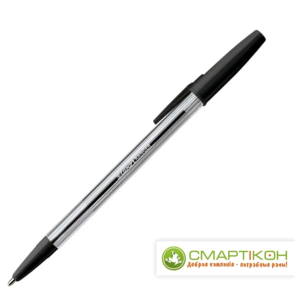 Ручка шариковая Luxor Ranger 1 мм стержень черный корпус прозрачный. - фото 1 - id-p177846980