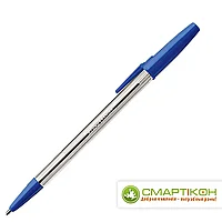 Ручка шариковая Luxor Ranger 1 мм стержень синий корпус прозрачный.