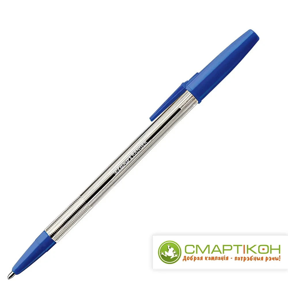 Ручка шариковая Luxor Ranger 1 мм стержень синий корпус прозрачный. - фото 1 - id-p177847017