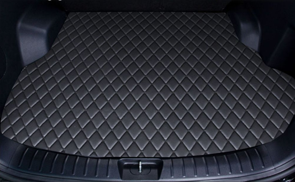 Audi Q7 II (4M) с 15г. (Коврик в багажник, Эко-Кожа Ромб) Черный