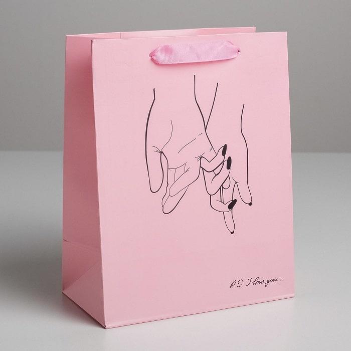 Подарочный пакет «I love you» 18 × 23 × 10 см