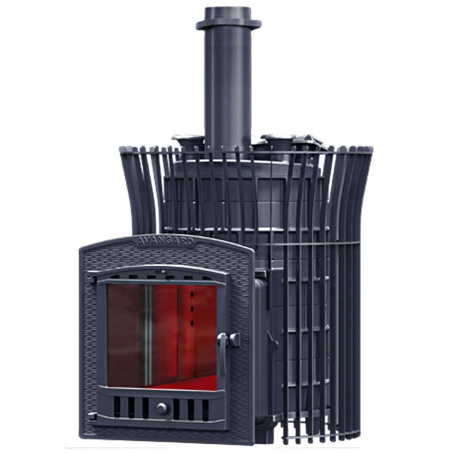 Печь для бани Гефест Авангард ЗК 35 П2 Ураган сетка Тюльпан