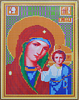 Алмазная мозаика на подрамнике 30х40 см. Икона Пресвятая Богородица Казанская