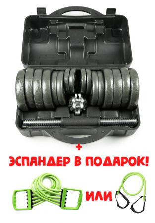 Набор металлических гантелей в чемодане ATLAS SPORT 30 кг - фото 1 - id-p177892665