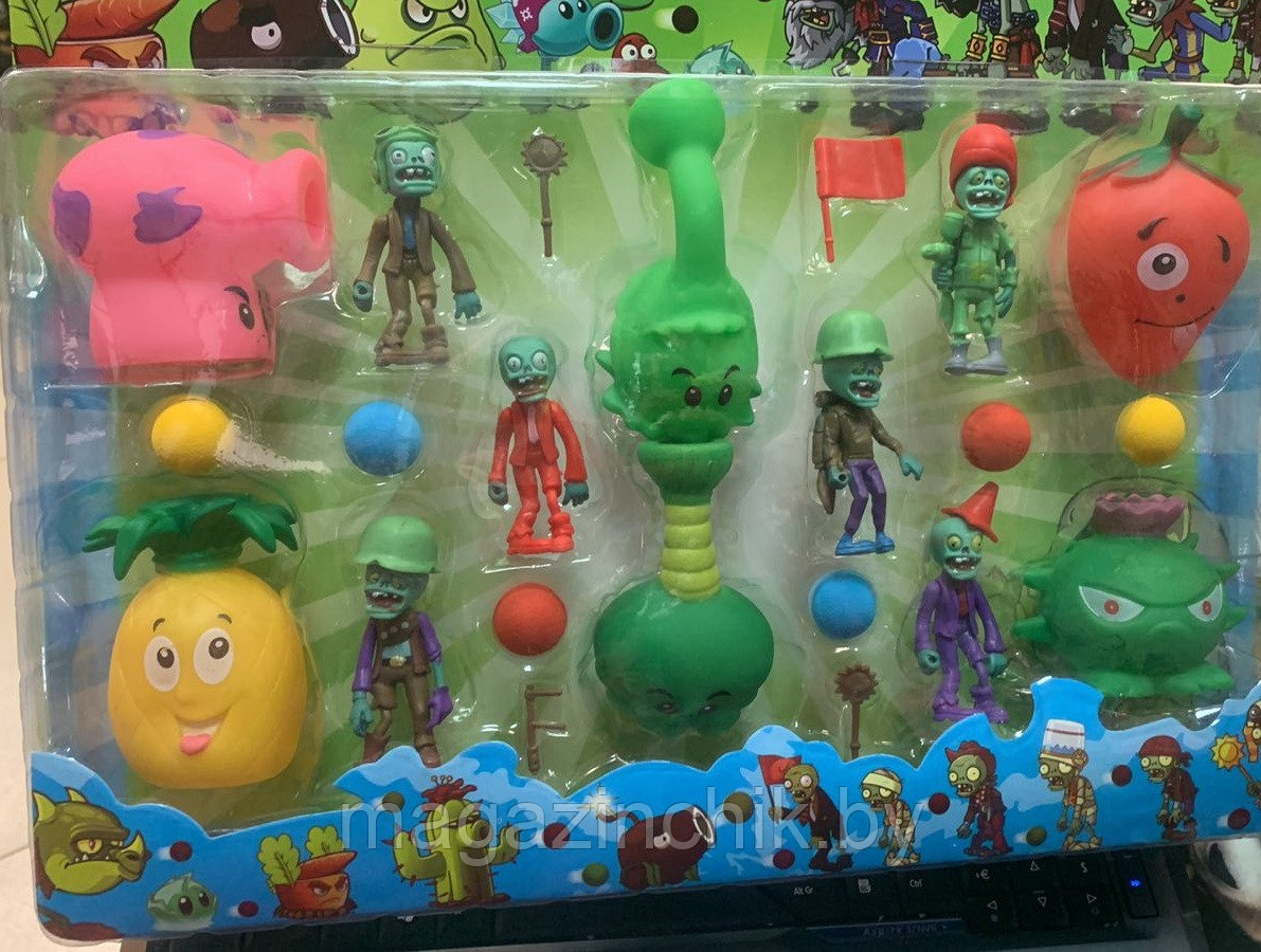 Набор игровой Зомби против растений ZW35K4, 12 героев, шарики