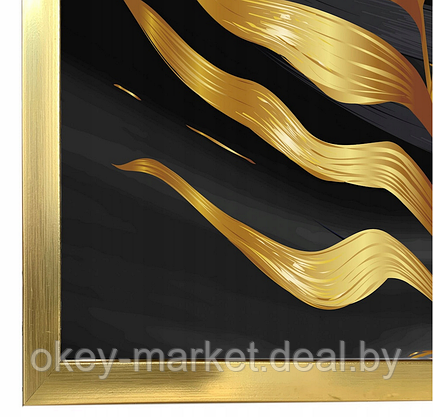 Модульная картина для интерьера размер 99x43 см Золотые листья, фото 2