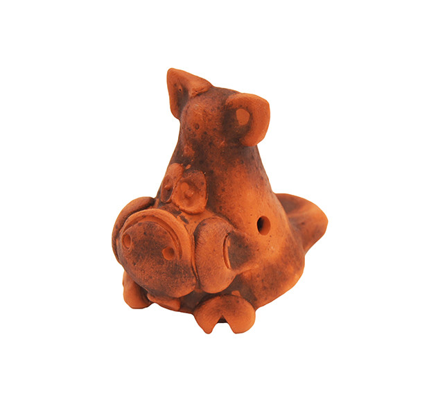 Керамика Щипановых SM05 свистулька маленькая Свинья, обварная