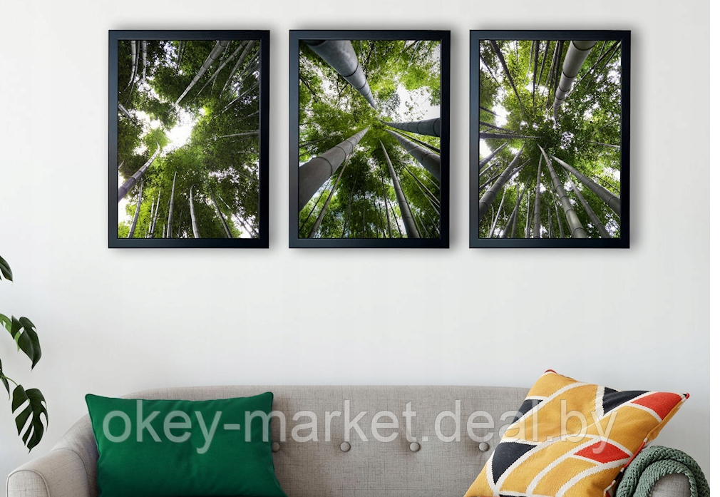 Модульная картина для интерьера размер 99x43 см Бамбуковый лес - фото 7 - id-p177904031
