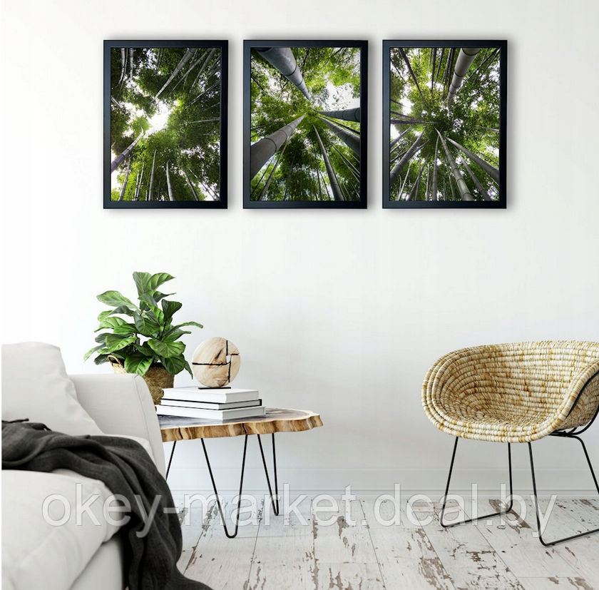 Модульная картина для интерьера размер 99x43 см Бамбуковый лес - фото 4 - id-p177904031