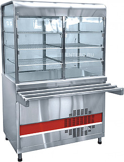 Прилавок-витрина холодильный ПВВ(Н)-70КМ-С-НШ вся нерж. плоский стол (1120мм) - фото 1 - id-p177904854