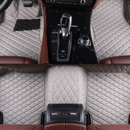 AUDI Q7 (5-ти местн.) 2005-2015 Коврики в салон Эко-кожа 3D (Цвет на фото)
