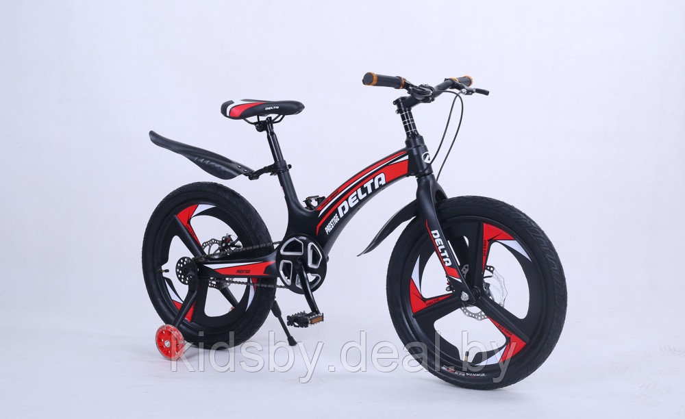 Детский велосипед Delta Prestige Maxx D 20 2022 (черный/красный, литые диски) магниевая рама, вилка и колеса - фото 1 - id-p177905757