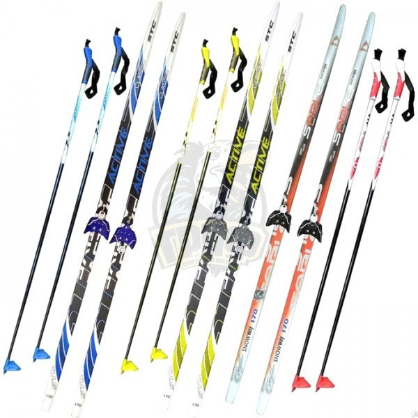 Комплект подростковых беговых лыж STC (лыжи+палки стеклопластик+крепление NN75)