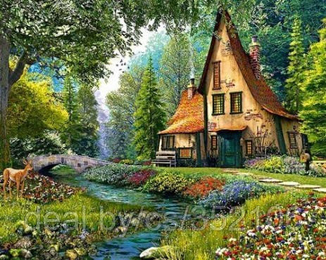 Рисование по номерам "Лесной домик" картина