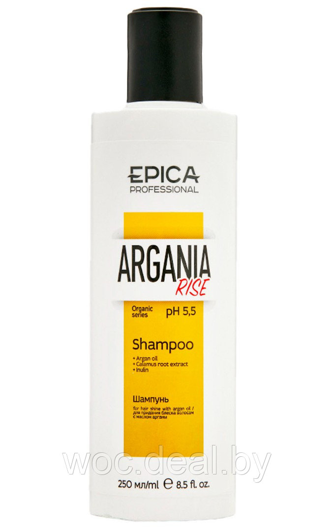 Epica Professional Шампунь для придания блеска волосам Argania Rise Organic, 250 мл - фото 1 - id-p177912581
