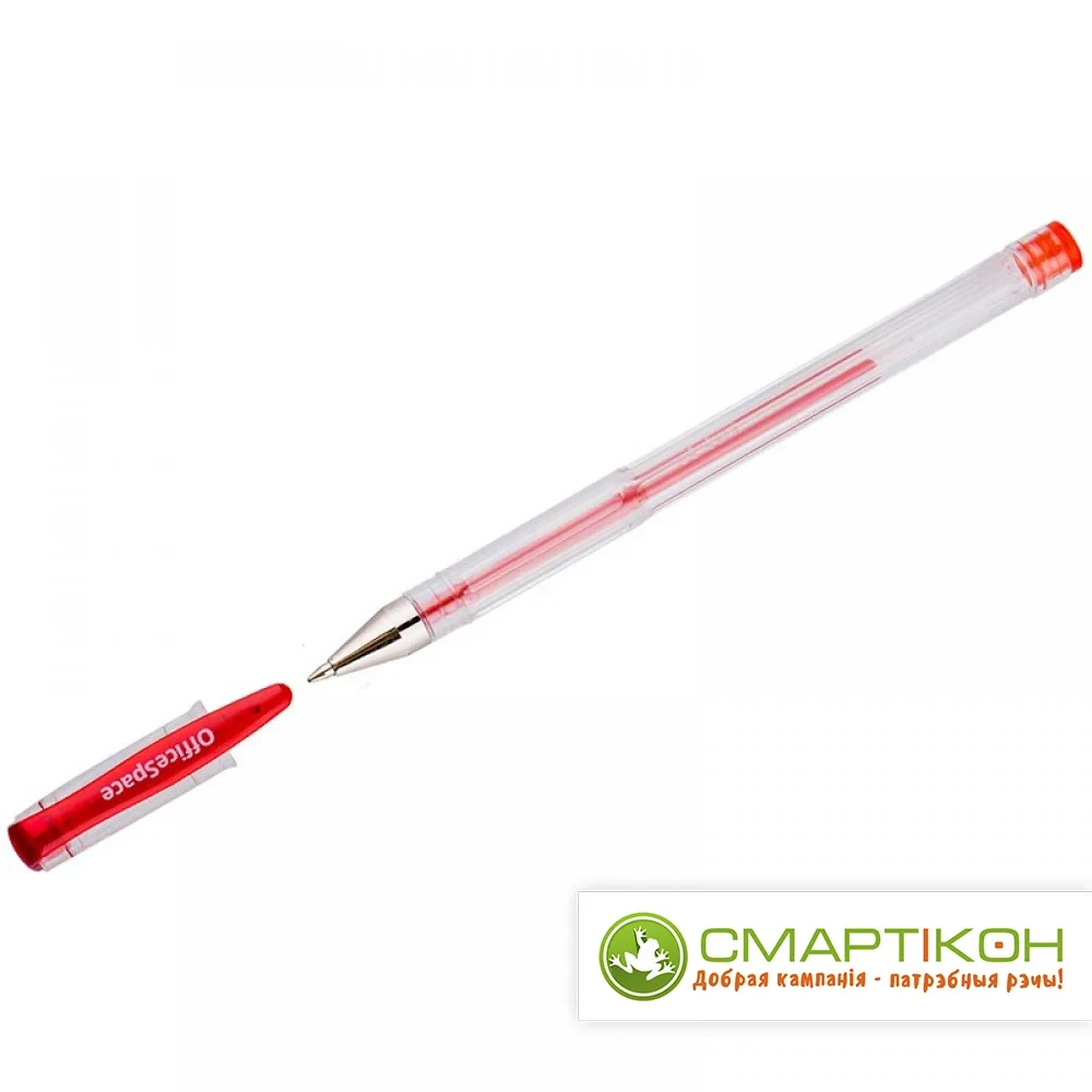 Ручка гелевая OfficeSpace 0,5 мм красный стержень.