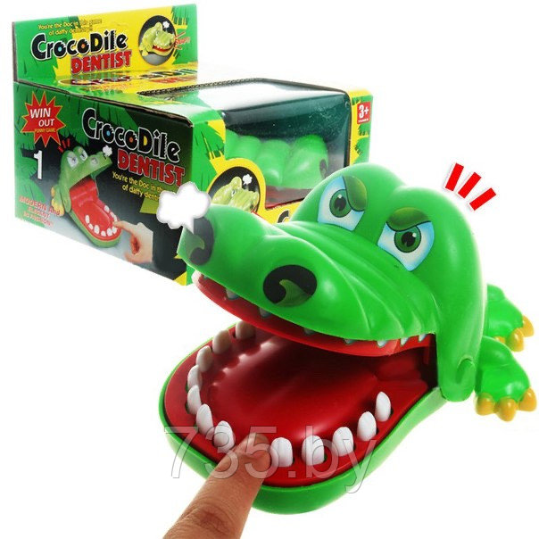 Игра «Кусающийся Веселый крокодил», игрушка-рулетка Крокодил-Дантист - фото 1 - id-p177924878