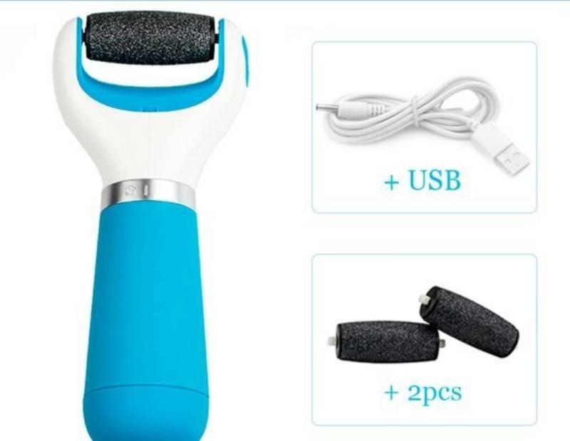 Электрическая роликовая пилка Cordless Electric Callus Remover на USB с 2 сменными роликами - фото 5 - id-p59230573