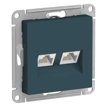 ATN000885 Atlasdesign розетка двойная компьютерная RJ45+RJ45, кат.5E, механизм, изумруд