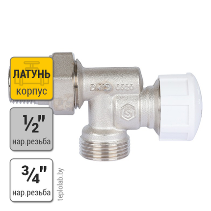 Клапан термостатический Stout SVT 1/2"х3/4" НР/НР осевой, фото 2