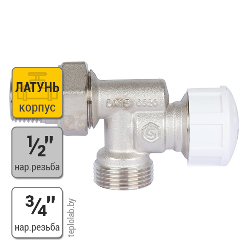 Клапан термостатический Stout SVT 1/2"х3/4" НР/НР осевой - фото 1 - id-p177925264