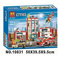 Конструктор Bela Cities 10831 Пожарная часть (аналог Lego City 60110) 958 деталей