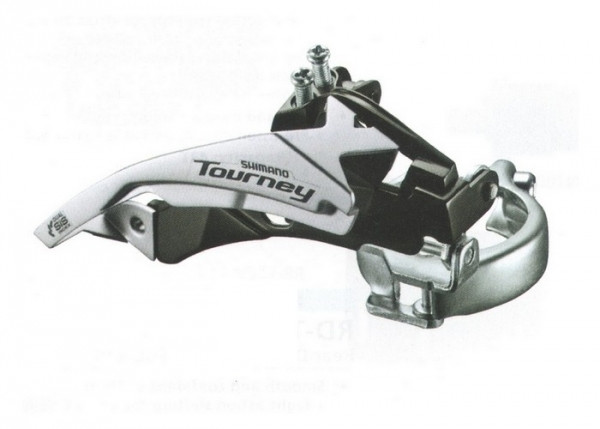 Передний переключатель Shimano Tourney FD-TY500 с универсальной тягой, 42-24T 31,8 мм - фото 1 - id-p177928271