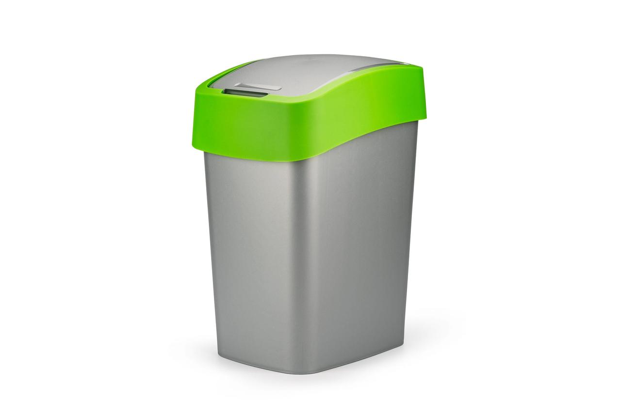 Контейнер для мусора Pacific Flip Bin 25L , серый/зеленый - фото 1 - id-p99511603