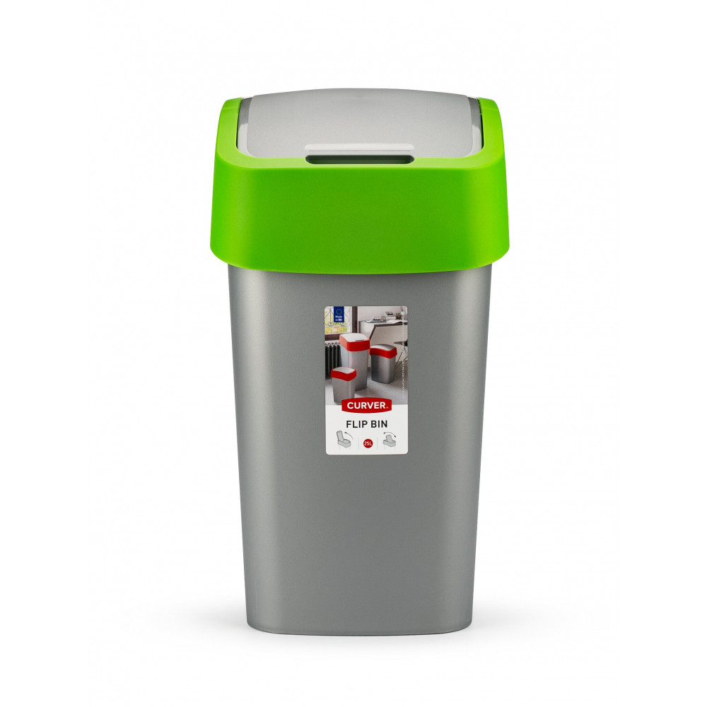 Контейнер для мусора Pacific Flip Bin 25L , серый/зеленый - фото 3 - id-p99511603