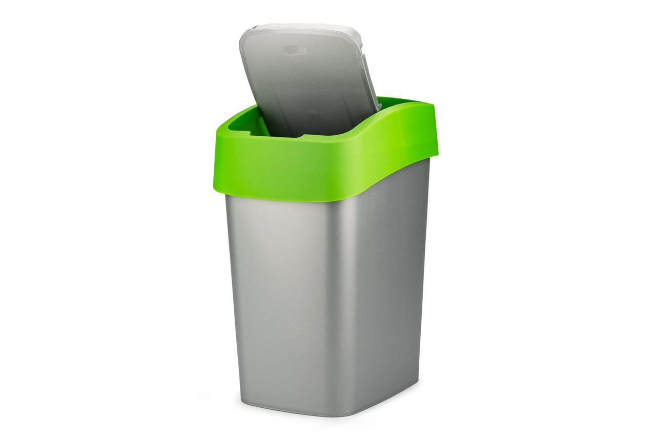Контейнер для мусора Pacific Flip Bin 25L , серый/зеленый - фото 4 - id-p99511603