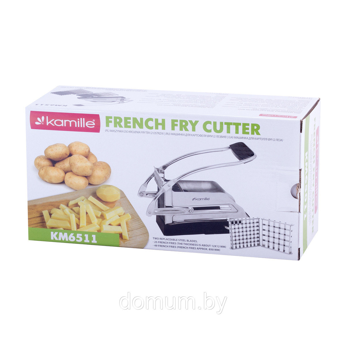 Машинка для нарезки картофеля фри соломками Kamille со сменными насадками KM-6511 - фото 7 - id-p177937452