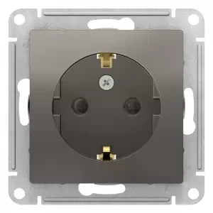 ATN000945 Atlasdesign розетка с заземлением со шторками, 16А, механизм, сталь