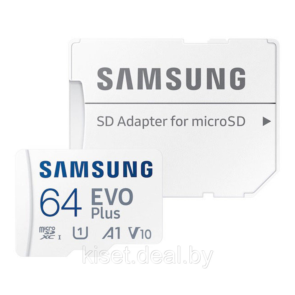 Карта памяти Samsung EvoPlus 2021 microSDXC 64Gb UHS-I U1 V10 A1 130 МБ/с - фото 1 - id-p177940290