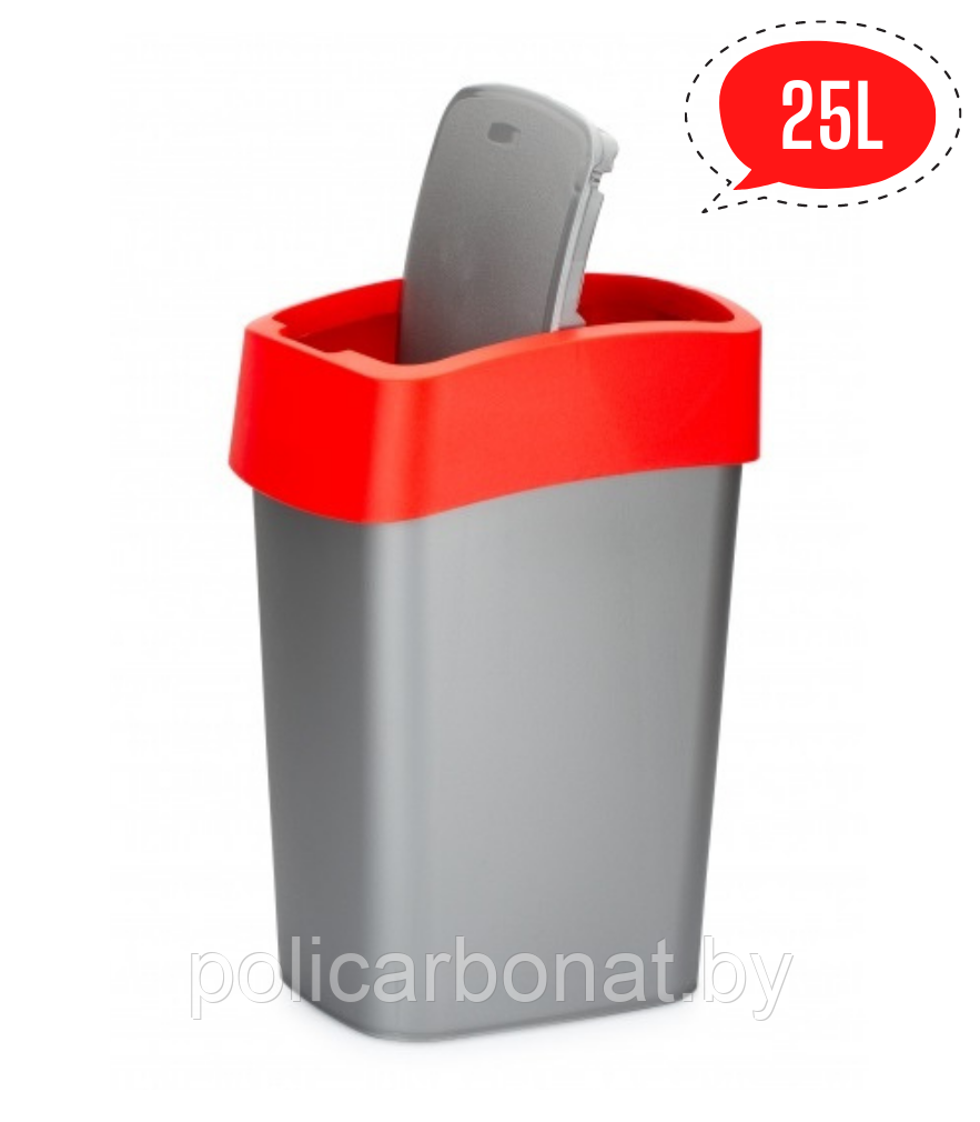 Конт. для мусора Pacific Flip Bin 25L, серый/красный - фото 5 - id-p107896036